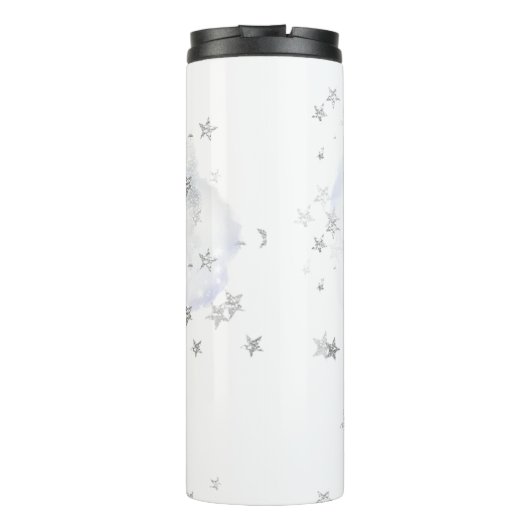 *~* USA Flag Silver Stars Clouds Statue of Liberty Thermosbecher (Rückseite)