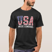USA Flag Skier - American USA Nordic Combined T-Shirt (Vorderseite)