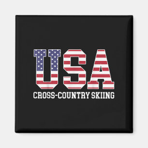 Usa Flag Skier - amerikanischer Langlauf-Langlauf Magnet