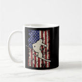 Usa Flag Skifahren & Amp; Skifahrer Langschläfer Kaffeetasse (Links)