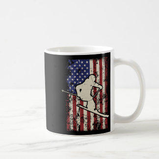 Usa Flag Skifahren & Amp; Skifahrer Langschläfer Kaffeetasse