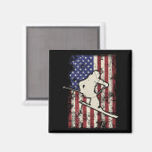 Usa Flag Skifahren & Amp; Skifahrer Langschläfer Magnet (Vorderseite/Rückseite)