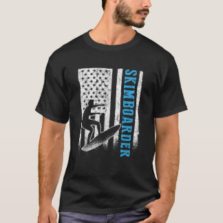 USA Flag Skimboarder Surfsurfer T-Shirt