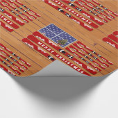 USA Flag Skis Christmas (fester Text) Geschenkpapier (Ecke)
