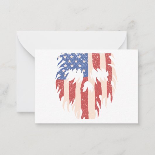 USA Flag Skull Beard | Beängstigendes Patriotische Mitteilungskarte (Vorderseite)