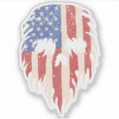 USA Flag Skull Beard | Distressed Patriotic Design Aufkleber (Vorderseite)