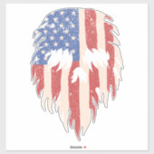 USA Flag Skull Beard | Distressed Patriotic Design Aufkleber (Blatt)