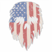 USA Flag Skull Beard | Distressed Patriotic Design Aufkleber (Vorderseite)