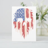 USA Flag Skull Beard | Distressed Patriotic Design Dankeskarte (Stehend Vorderseite)