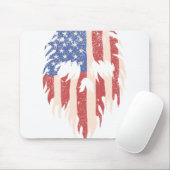 USA Flag Skull Beard | Distressed Patriotic Design Mousepad (Mit Mouse)