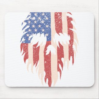USA Flag Skull Beard | Distressed Patriotic Design Mousepad
