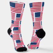 USA Flag Socks Patriotic Socken (Gewinkelt)