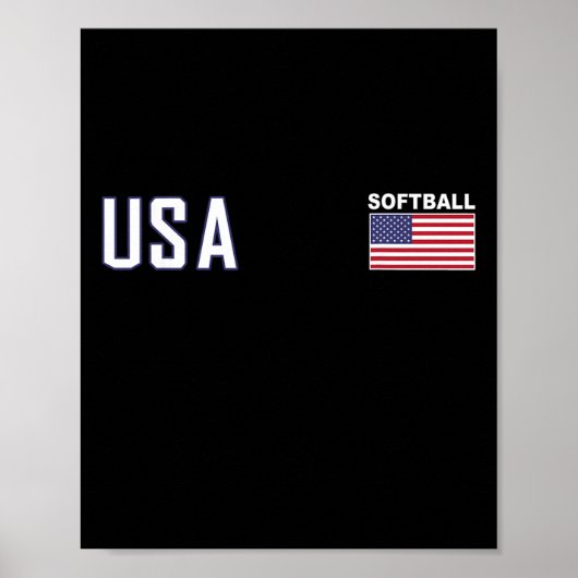 Usa Flag Softll Team Equipment Women Men Softll  Poster (Vorne)