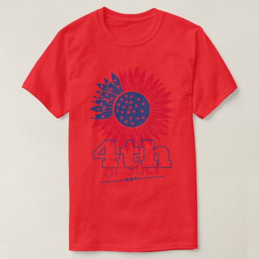 USA Flag Sonnenblumen Design Ameri T-Shirt (Design vorne)