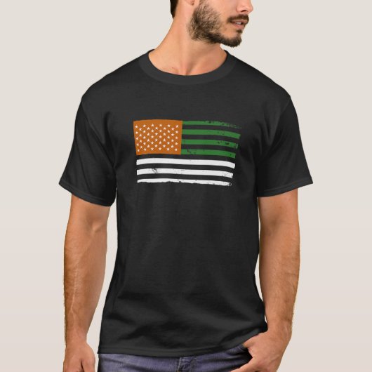 USA Flag St. Patricks Day T-Shirt (Vorderseite)