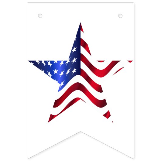 USA Flag, Star, Blue & White Star Jagd Wimpelkette (Dritte Fahne)