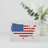 USA Flag Stars & Stripes 4. Juli Glitzer Postkarte (Stehend Vorderseite)