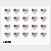USA Flag Stars & Strips 4. Juli Glitzer Herz-Aufkleber (Blatt)