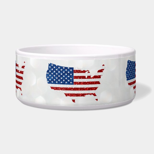 USA Flag Stars & Strips 4. Juli Glitzer Napf (Vorderseite)