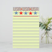 USA Flag Stationery Briefpapier (Stehend Vorderseite)