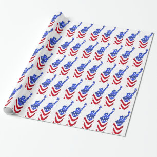 USA Flag Statue of Liberty Wrapping Paper Geschenkpapier