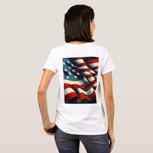USA Flag T-Shirt (Schwarz voll)
