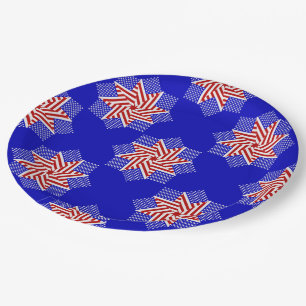 USA Flag-Teabag Falten S8b-PAPER PARTY-TELLER Pappteller