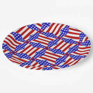 USA Flag-Teabag-Faltung S2-PAPER PARTY-TELLER Pappteller