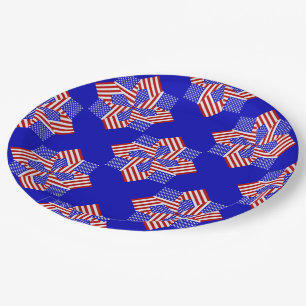 USA Flag-Teabag-Faltung S9b-PAPER PARTY-TELLER Pappteller