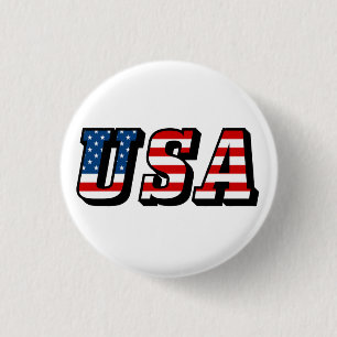 USA Flag Text Button