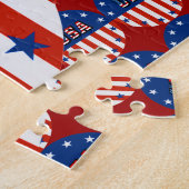 USA Flag Text Circle Pattern 11" x 14" Puzzle (Seite)