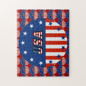 USA Flag Text Circle Pattern 11" x 14" Puzzle (Vertikal)
