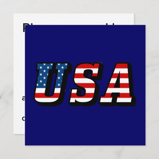 USA Flag Text Einladung (Vorne/Hinten)