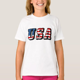 USA Flag Text Hooded Sweatshirt