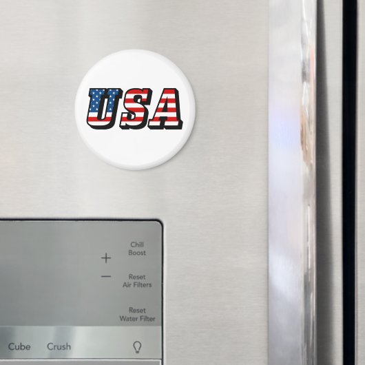 USA Flag Text Magnet (In Situ (Kühlschrank))