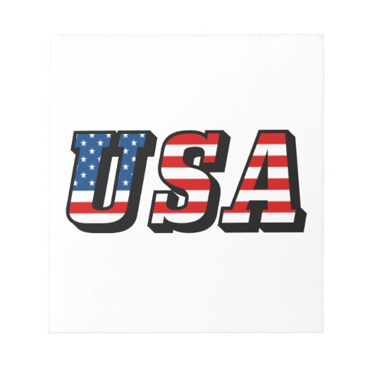 USA Flag Text Notepad Notizblock (Vorderseite)