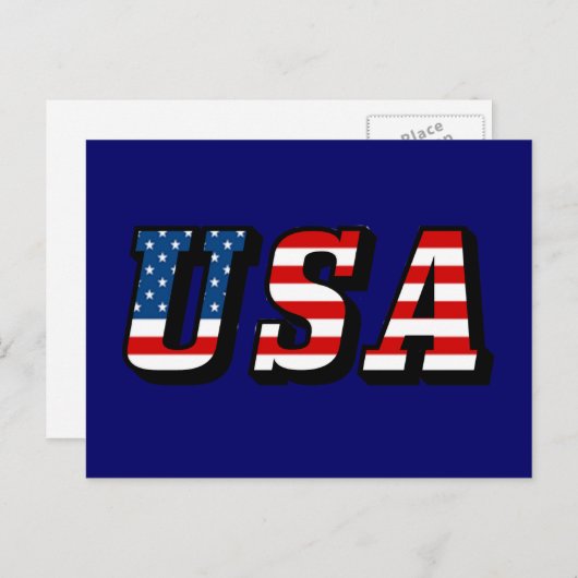 USA Flag Text Postkarte (Vorne/Hinten)