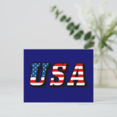 USA Flag Text Postkarte (Stehend Vorderseite)