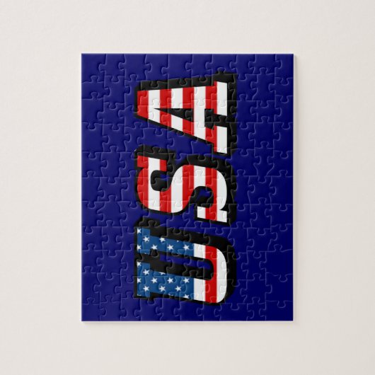 USA Flag Text Puzzle (Vertikal)