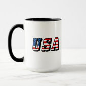 USA Flag Text Ringer Coffee Tasse (Links)