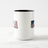 USA Flag Text Ringer Coffee Tasse (Zentrum)