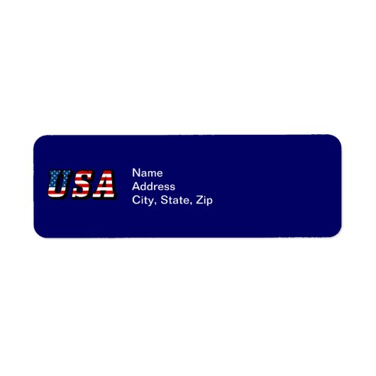 USA Flag Text Rücksendeadresse Label (Vorne)