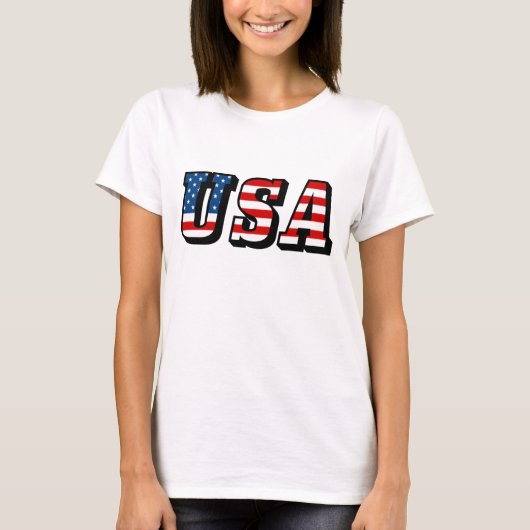 USA Flag Text T-Shirt (Vorderseite)