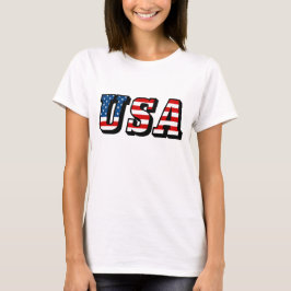 USA Flag Text T - Shirt