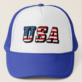 USA Flag Text Truckerkappe