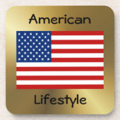 USA Flag+Text Untersetzer (Vorderseite)
