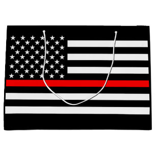 USA Flag The Thin Red Line Theme on a a Große Geschenktüte