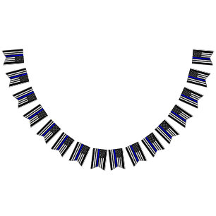 USA Flag Thin Blue Line Memorial Symbolic on Wimpelkette