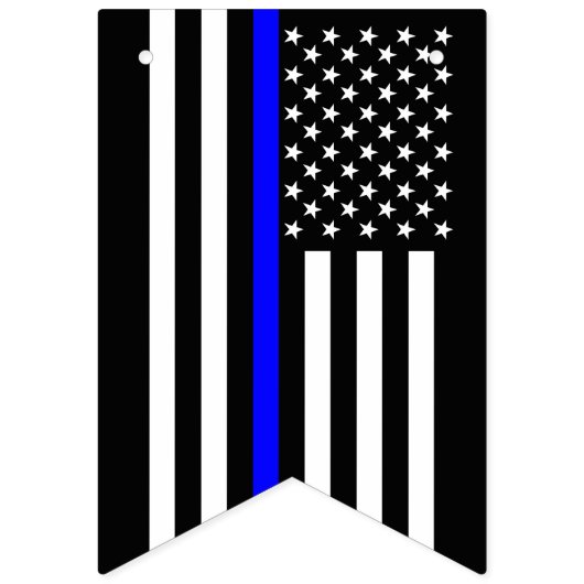 USA Flag Thin Blue Line Memorial Symbolic on Wimpelkette (Zweite Fahne)