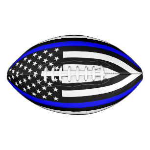 USA Flag Thin Blue Line Symbolic Memorial über ei Football